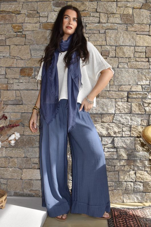 Basso Shirring Sailor Palazzo Pant Airforce